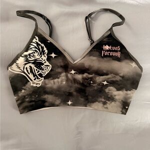 Women's SHE Darc Sport Black Wolf Print Bralette